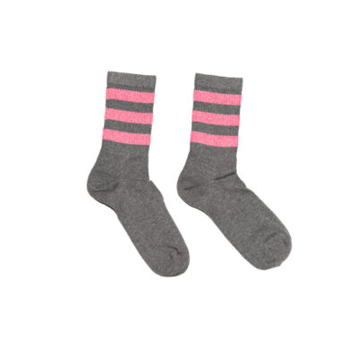 Calza donna Righe orizzontali Grigio antracite Rosa