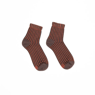 Calza donna Righe verticali Nocciola Ruggine