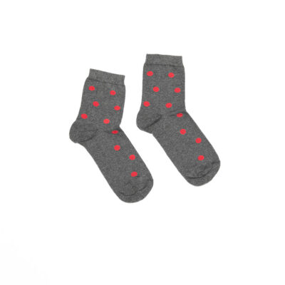 Calza donna Pois Grigio Rosso