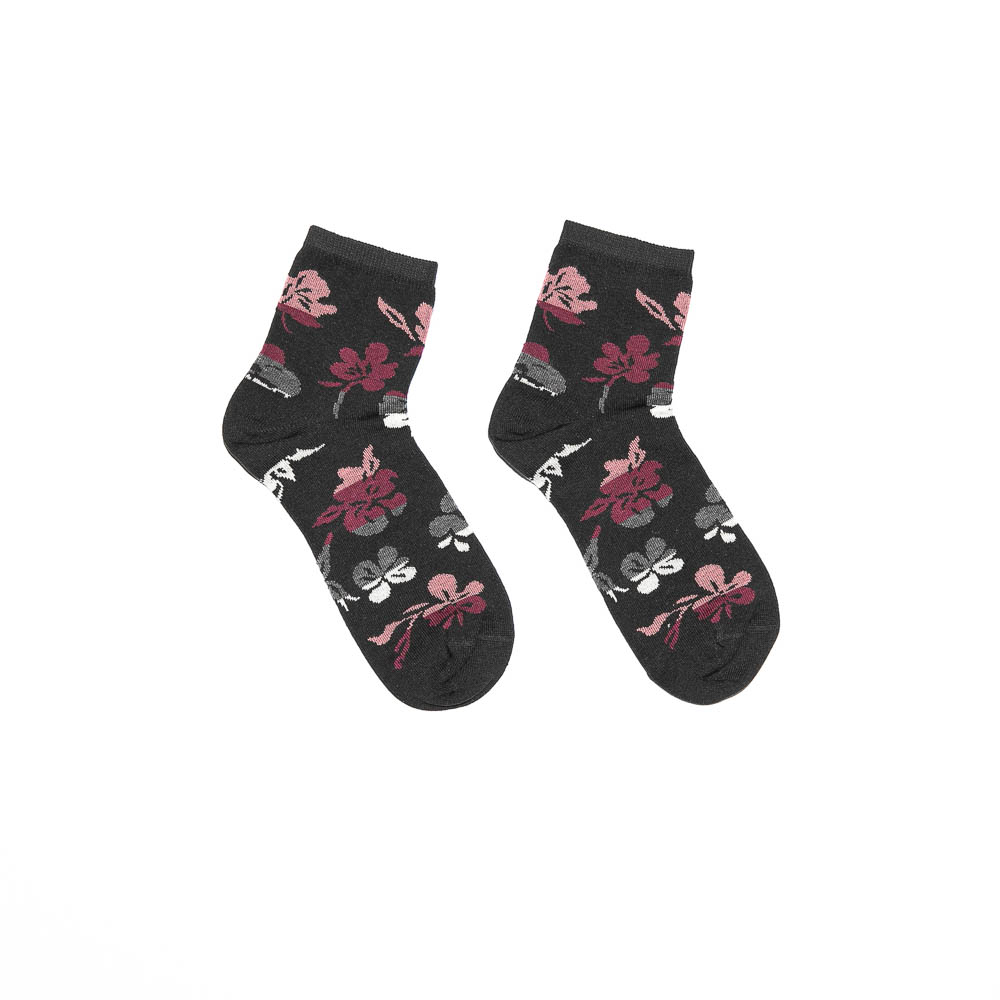 Calza donna Foglie Nero